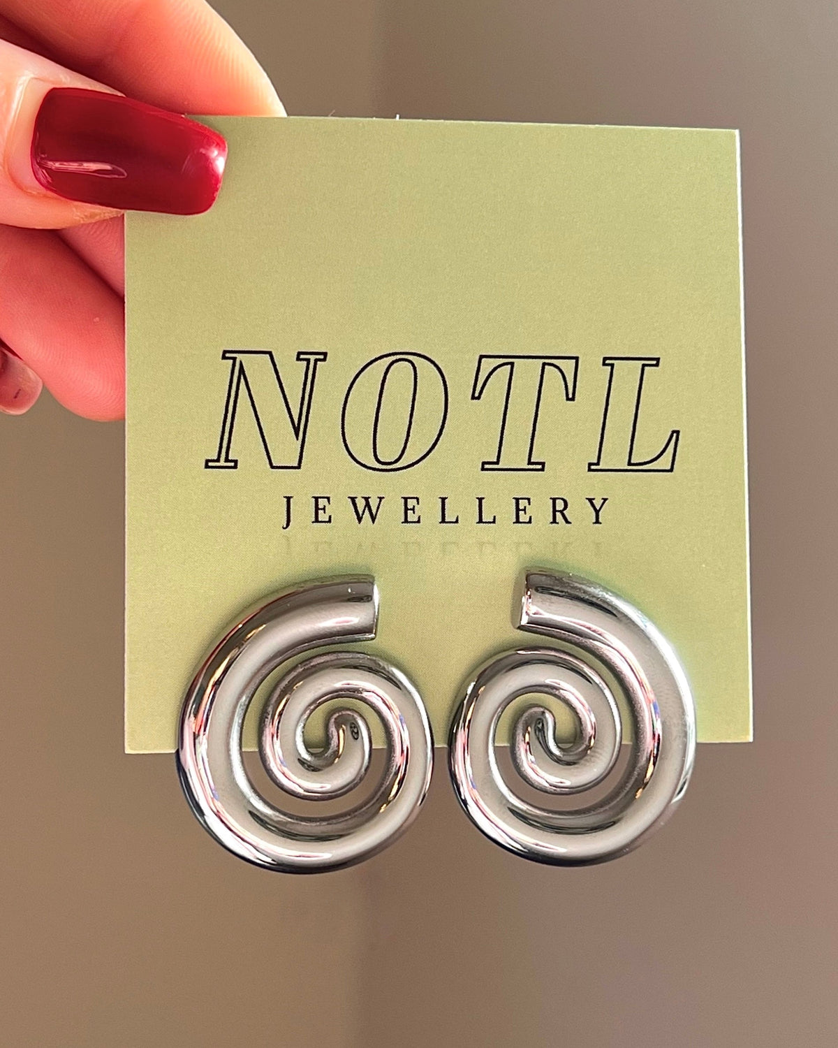 Silver Chunky Swirl Earrings