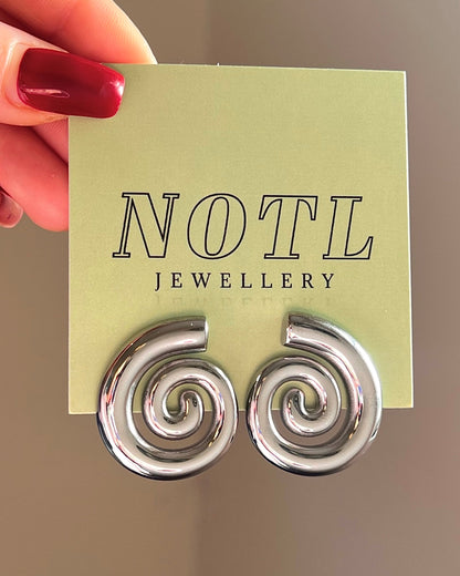 Silver Chunky Swirl Earrings