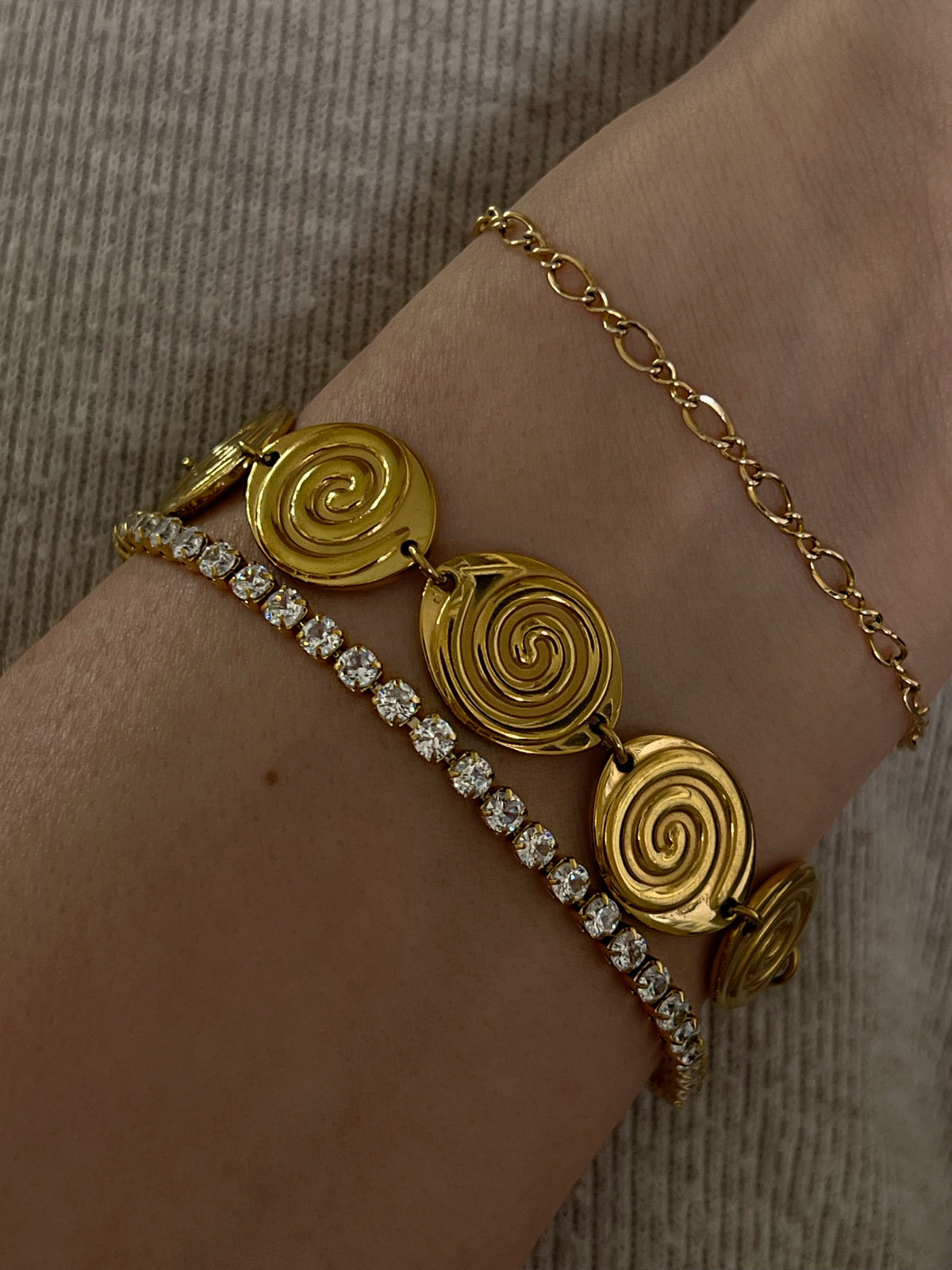 Gold CZ tennis bracelet