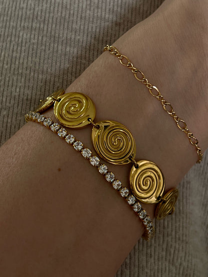 Gold CZ tennis bracelet