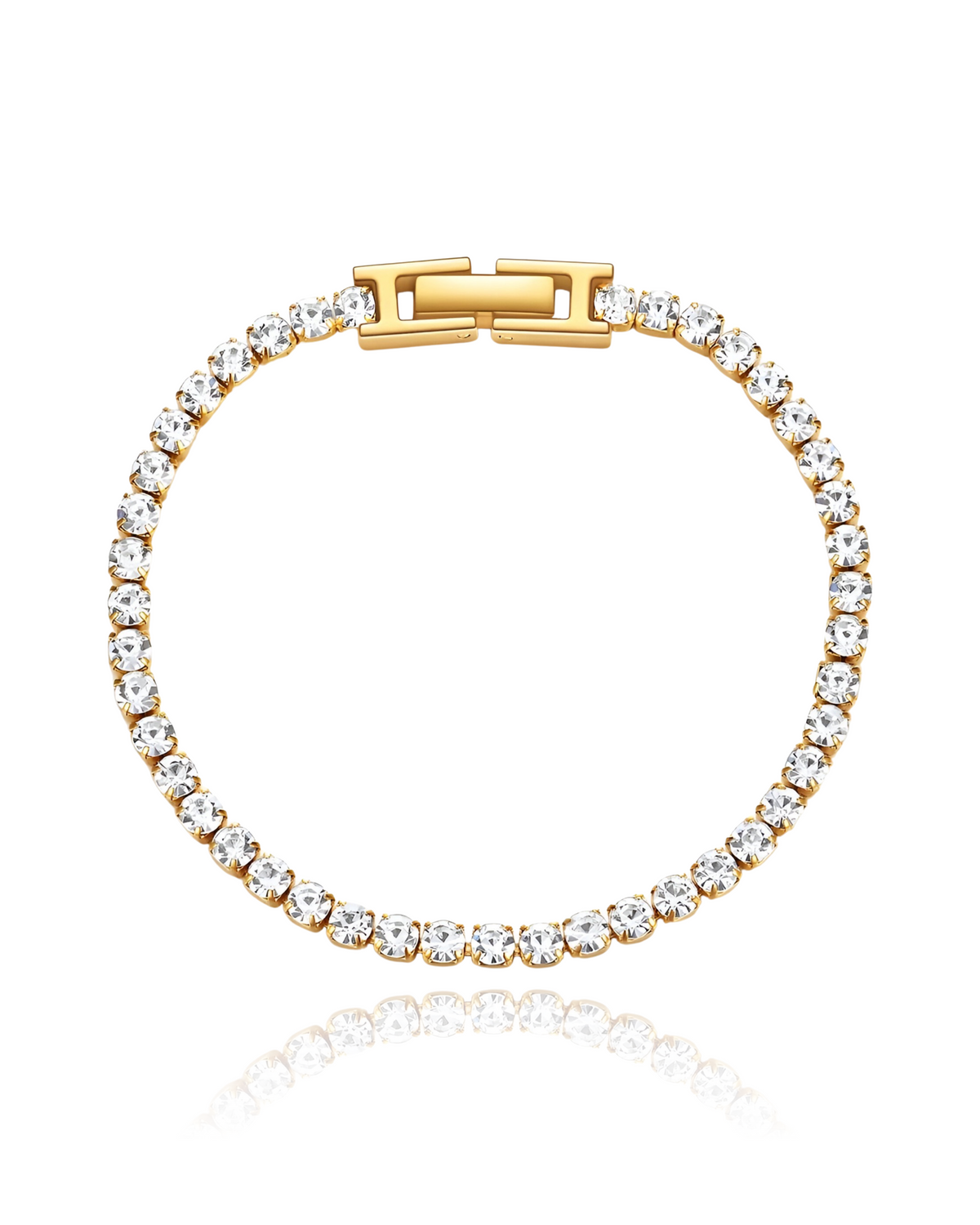 Gold CZ tennis bracelet