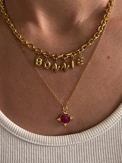 Bubble Letter Name Necklace
