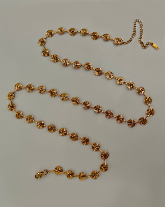 Spiral belly chain / long necklace