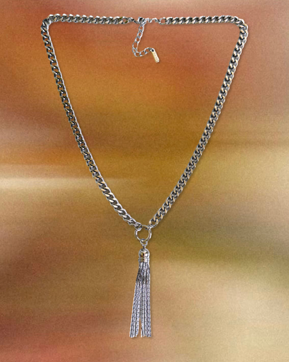 TASSEL necklace silver