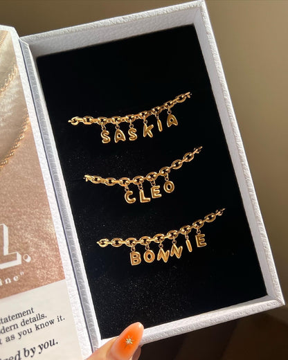 Bubble Letter Name Necklace
