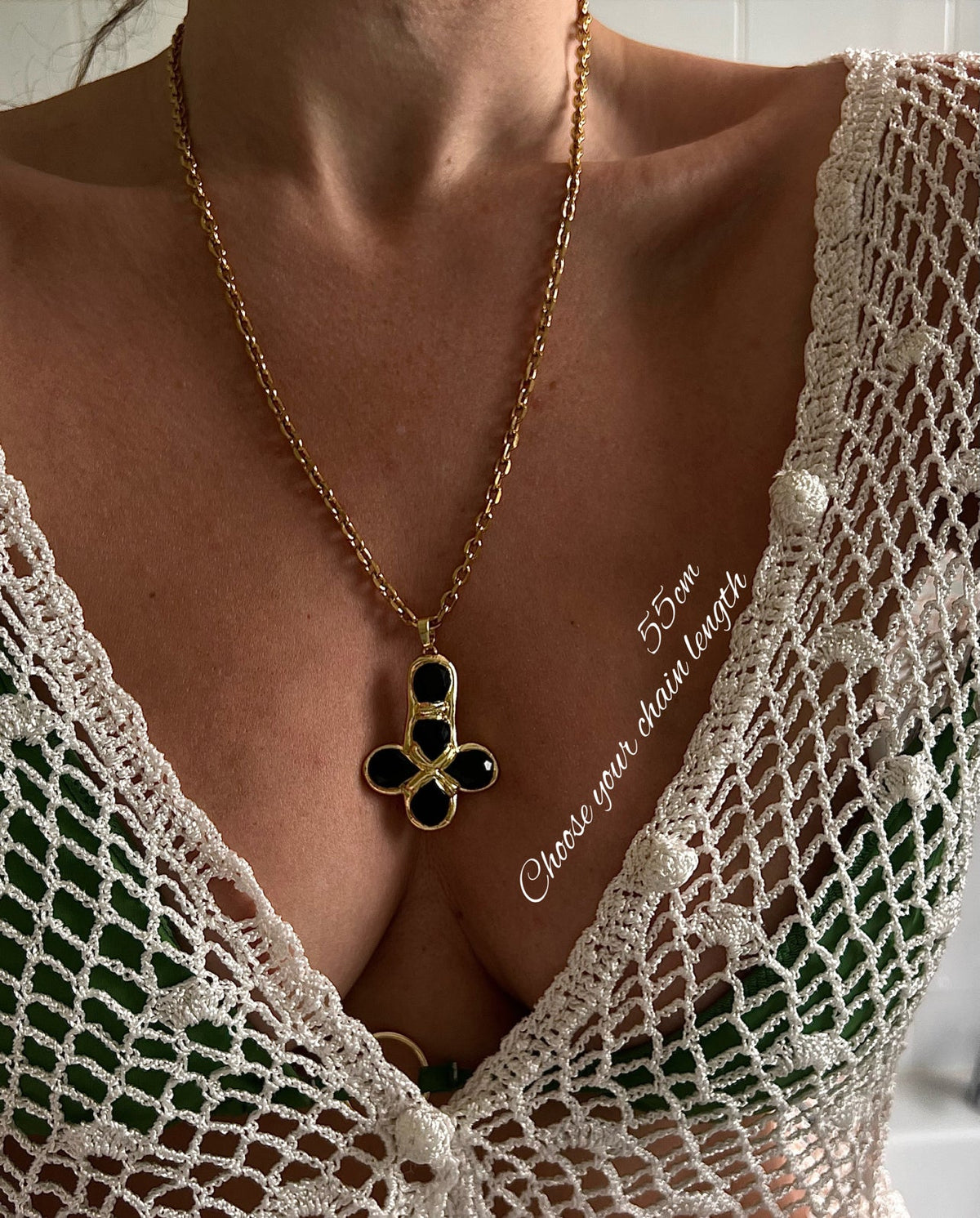 Paloma Necklace in Obsidian