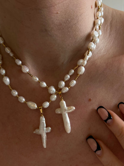Pearl Cross Collar
