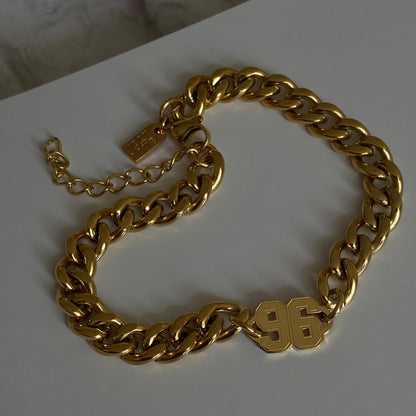 Chunky Birth date anklet
