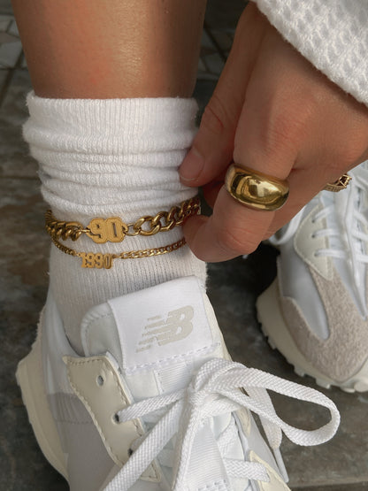 Chunky Birth date anklet