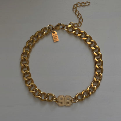 Chunky Birth date anklet
