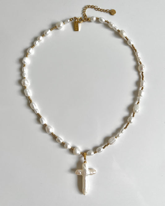 Pearl Cross Collar