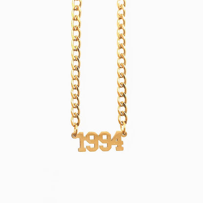 Birth Date Collar in Gold